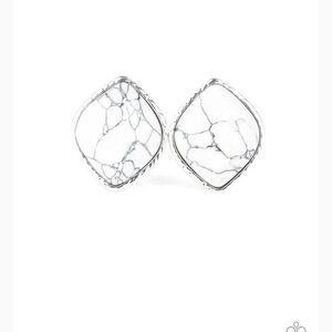 Marble Marvel White Earrings
